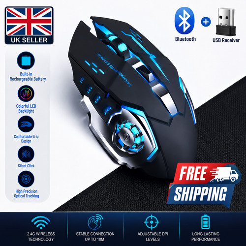 Wireless gaming mouse rgb led - gaming,