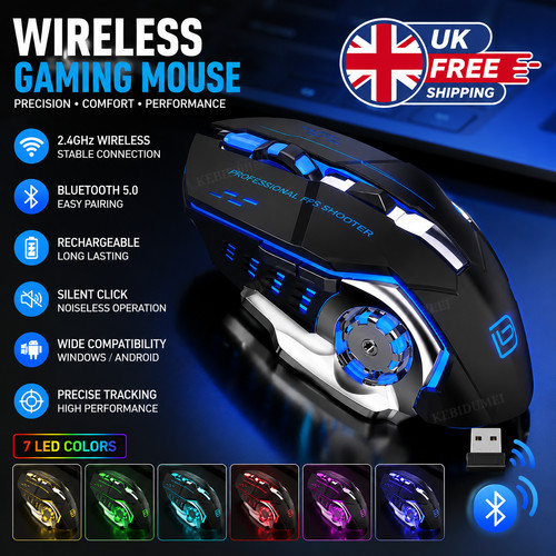 Wireless gaming mouse rgb - wireless,