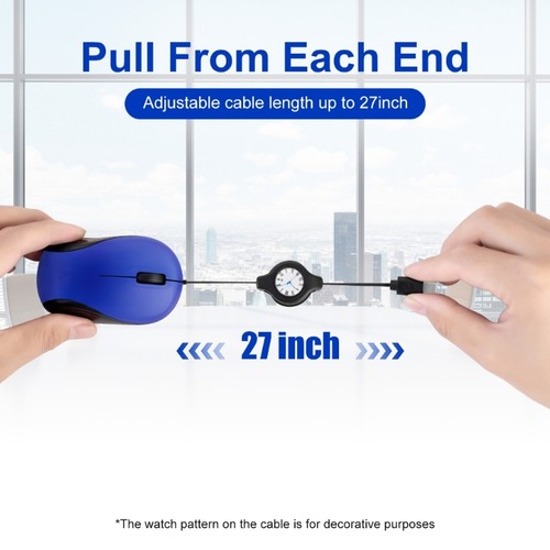 Corded mouse usb retractable - mouse,